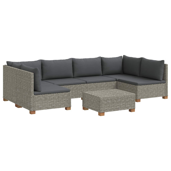 7 buc. Set de Lounge din Ratan cu Perne GENDT Ratan Natural WALTI