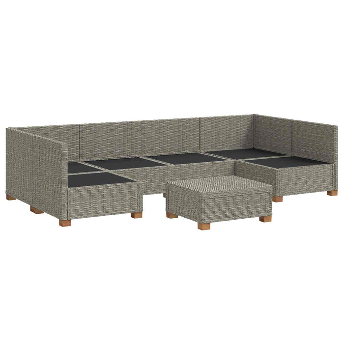 7 buc. Set de Lounge din Ratan cu Perne GENDT Ratan Natural WALTI