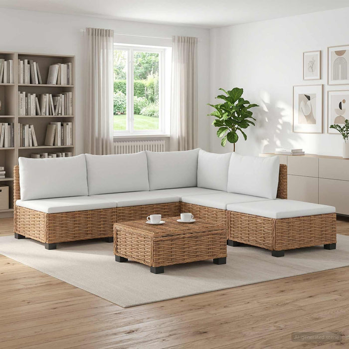 6 buc. Set de lounge din ratan cu perne GENDT Ratan Natural WALTI