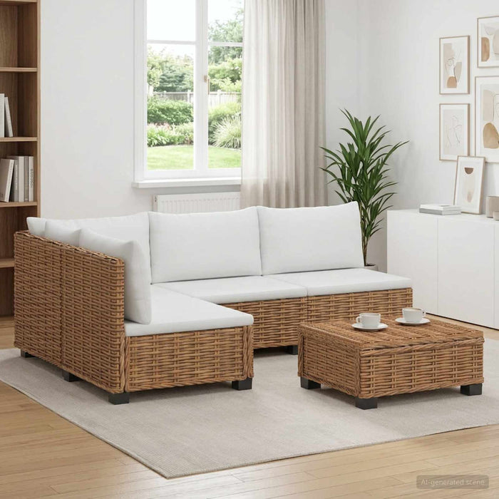 5 buc. Set de lounge din ratan cu perne GENDT Ratan Natural WALTI