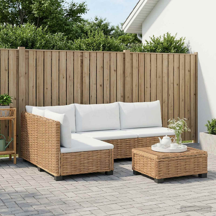5 buc. Set de lounge din ratan cu perne GENDT Ratan Natural WALTI