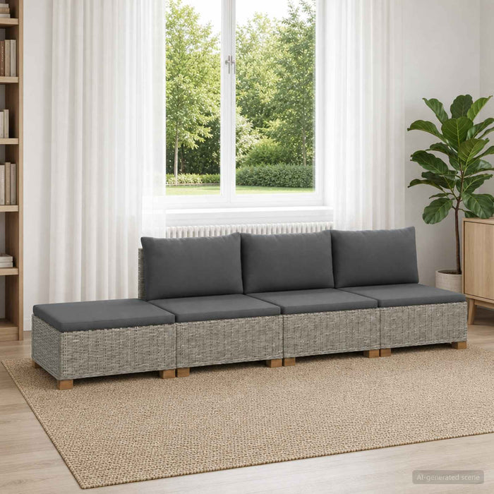 4 buc. Set de lounge din ratan cu perne GENDT Ratan Natural WALTI