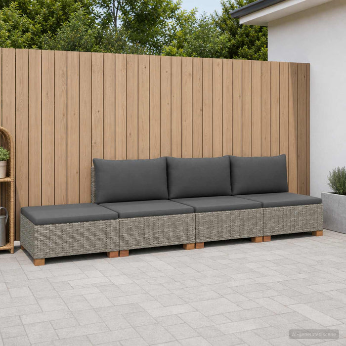 4 buc. Set de lounge din ratan cu perne GENDT Ratan Natural WALTI