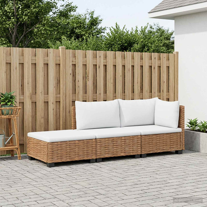 3 buc. Set de lounge din ratan cu perne GENDT Ratan Natural WALTI