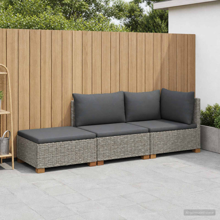 3 buc. Set de lounge din ratan cu perne GENDT Ratan Natural WALTI