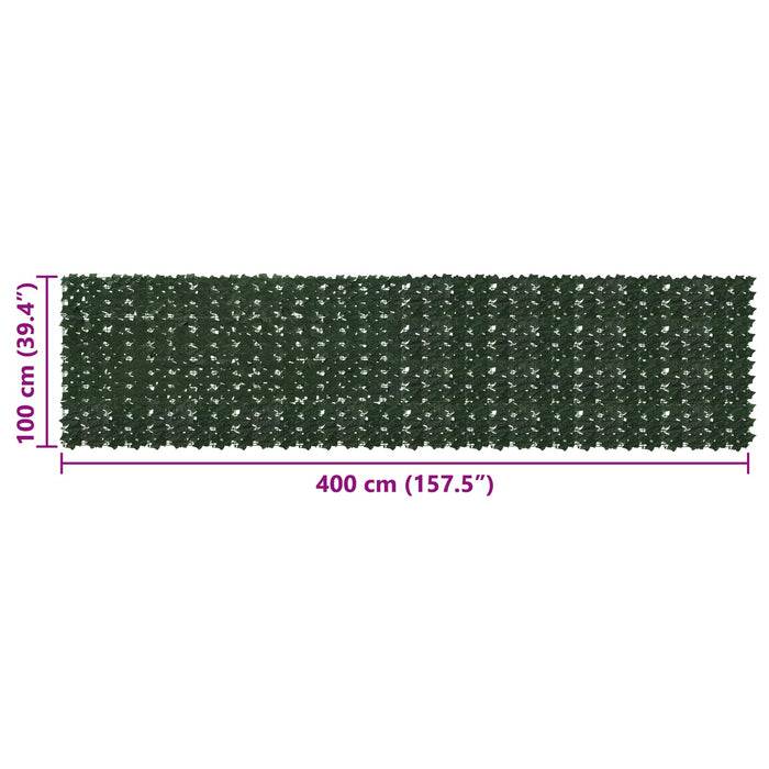 Ecran de balcon cu frunze Verde închis 400 x 100 cm WALTI