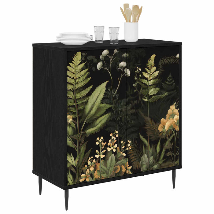 Bufet RHENEN Stejar Negru 69 x 33 x 76 cm Lemn prelucrat WALTI