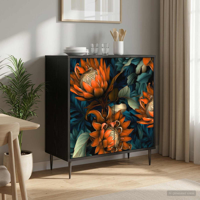 Bufet LOCHEM Stejar Negru 69 x 33 x 76 cm Lemn prelucrat WALTI