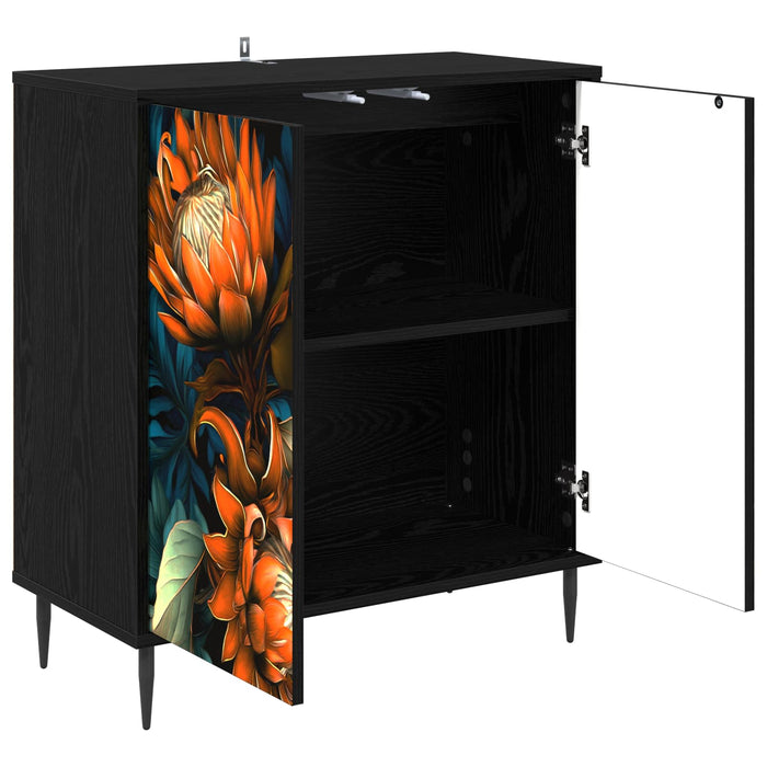 Bufet LOCHEM Stejar Negru 69 x 33 x 76 cm Lemn prelucrat WALTI