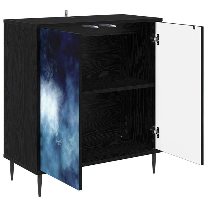 Bufet RAALTE Stejar Negru 69 x 33 x 76 cm Lemn prelucrat WALTI
