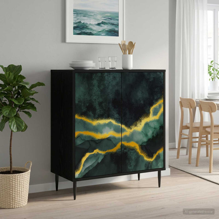 Bufet WIJHE Stejar Negru 69 x 33 x 76 cm Lemn prelucrat WALTI