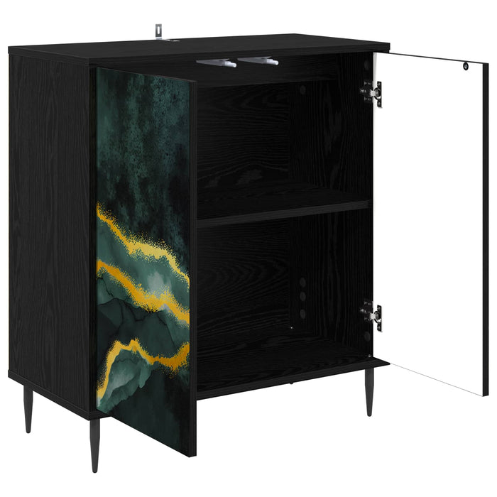 Bufet WIJHE Stejar Negru 69 x 33 x 76 cm Lemn prelucrat WALTI