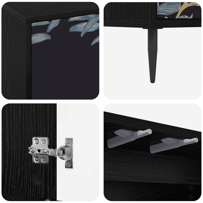 Bufet DOKKUM Stejar Negru 69 x 33 x 76 cm Lemn prelucrat WALTI