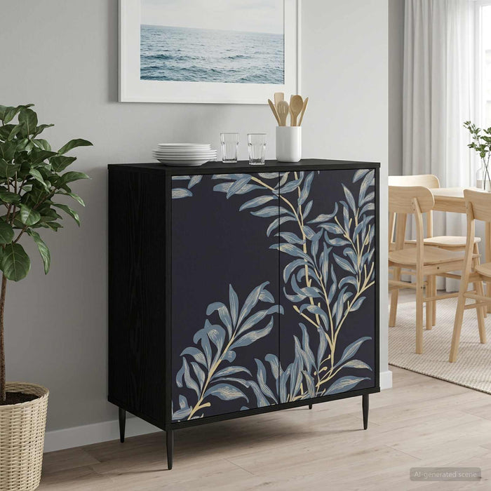 Bufet DOKKUM Stejar Negru 69 x 33 x 76 cm Lemn prelucrat WALTI