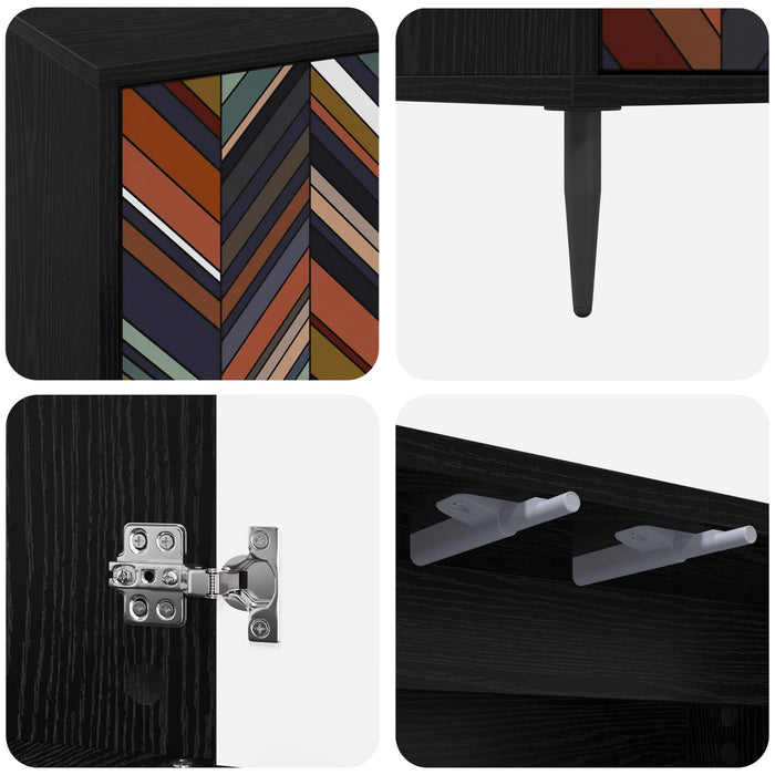 Bufet OMMEN Stejar Negru 69 x 33 x 76 cm Lemn prelucrat WALTI