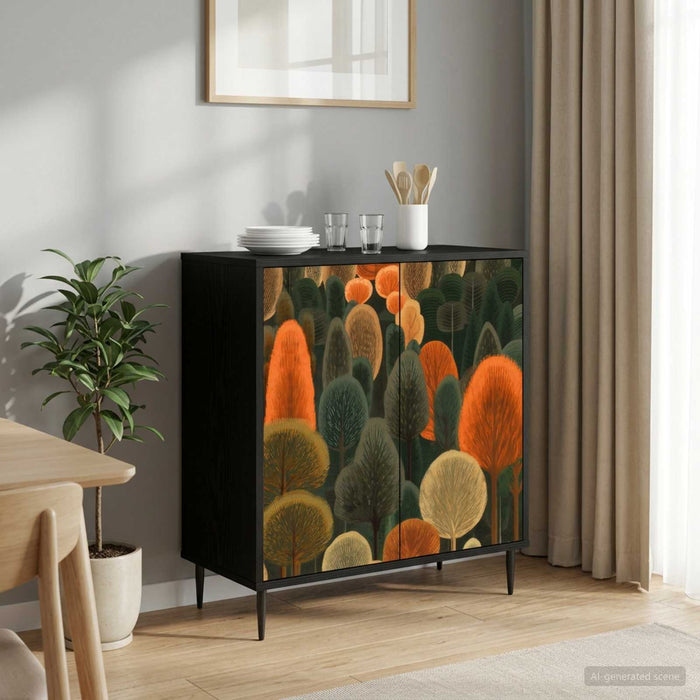 Bufet ZAANDAM Stejar Negru 69 x 33 x 76 cm Lemn prelucrat WALTI