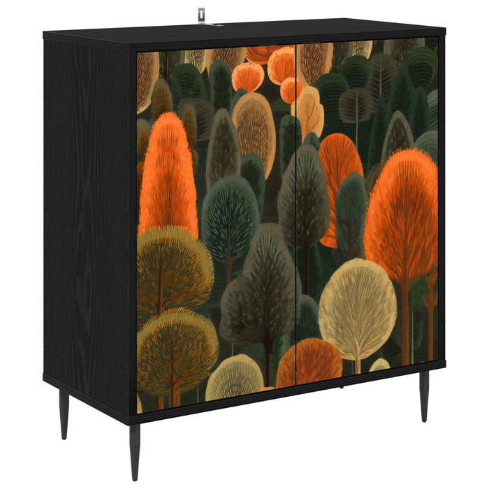 Bufet ZAANDAM Stejar Negru 69 x 33 x 76 cm Lemn prelucrat WALTI