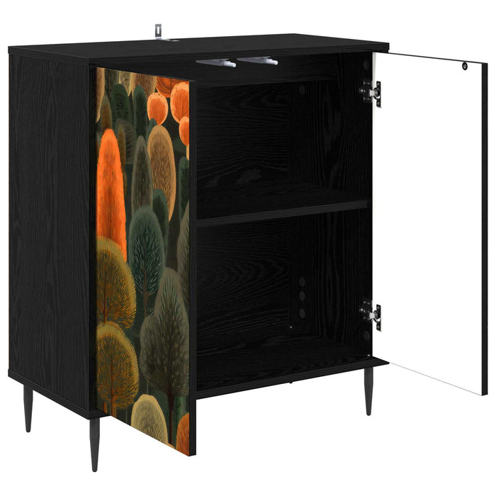 Bufet ZAANDAM Stejar Negru 69 x 33 x 76 cm Lemn prelucrat WALTI