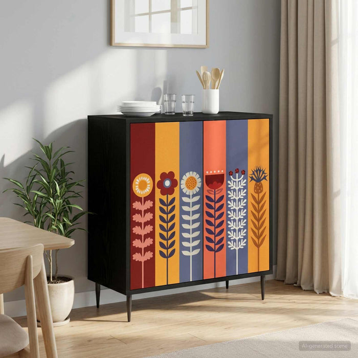 Bufet ESSEN Stejar Negru 69 x 33 x 76 cm Lemn prelucrat WALTI