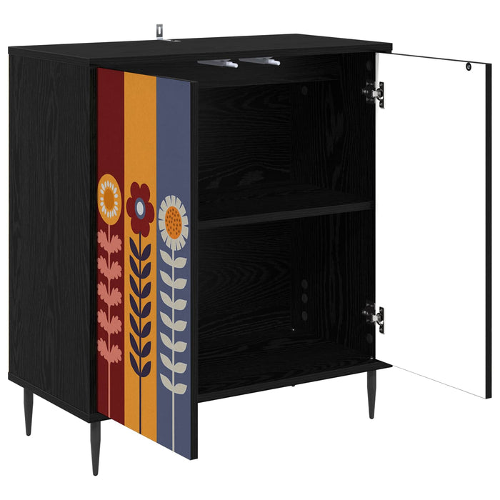 Bufet ESSEN Stejar Negru 69 x 33 x 76 cm Lemn prelucrat WALTI