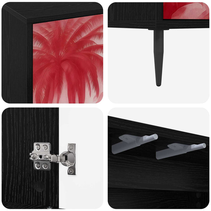 Bufet AACHEN Stejar Negru 69 x 33 x 76 cm Lemn prelucrat WALTI