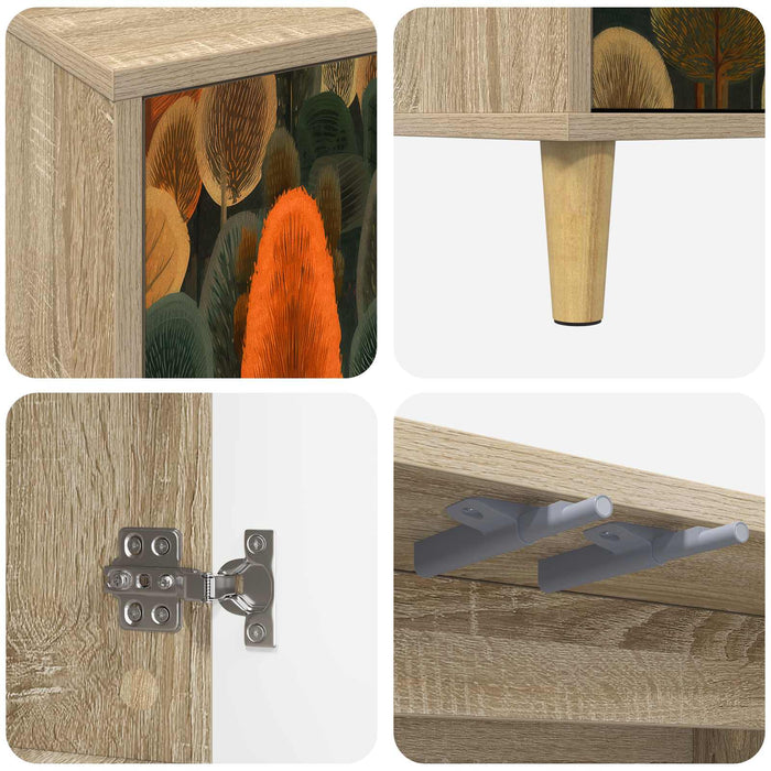 Bufet ZAANDAM Sonoma 102 x 33 x 75 cm Lemn prelucrat WALTI
