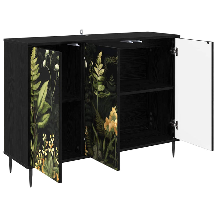 Bufet RHENEN Stejar Negru 102 x 33 x 76 cm Lemn prelucrat WALTI