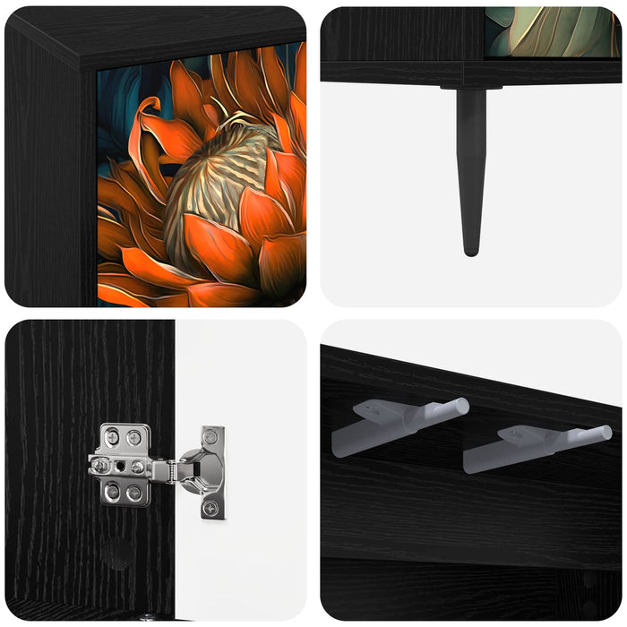 Bufet LOCHEM Stejar Negru 102 x 33 x 76 cm Lemn prelucrat WALTI