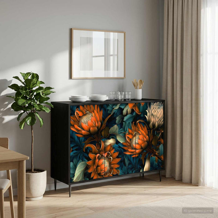 Bufet LOCHEM Stejar Negru 102 x 33 x 76 cm Lemn prelucrat WALTI