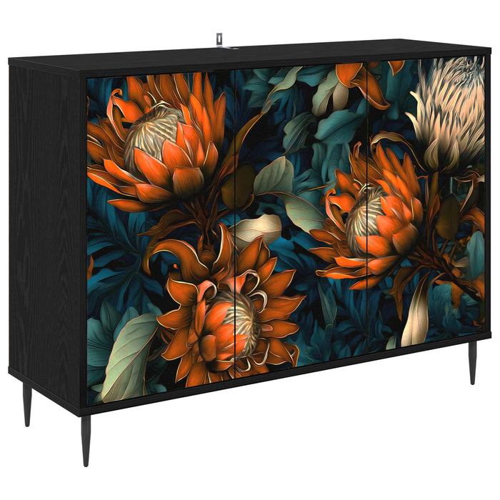 Bufet LOCHEM Stejar Negru 102 x 33 x 76 cm Lemn prelucrat WALTI