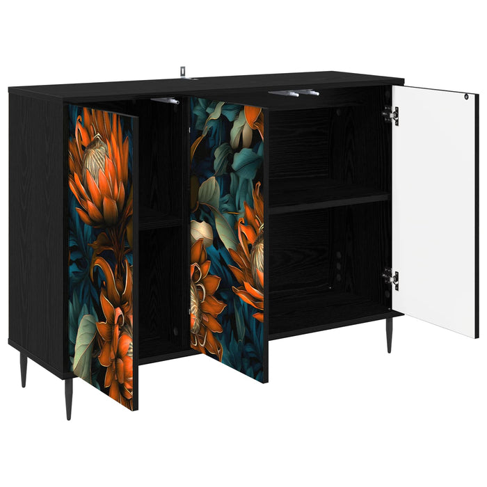 Bufet LOCHEM Stejar Negru 102 x 33 x 76 cm Lemn prelucrat WALTI