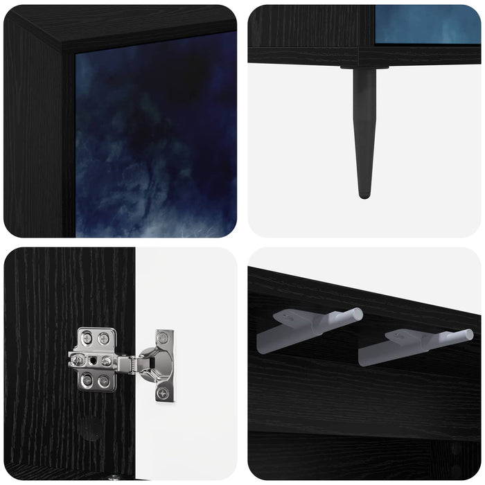 Bufet RAALTE Stejar Negru 102 x 33 x 76 cm Lemn prelucrat WALTI