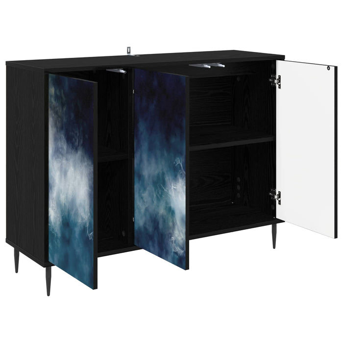 Bufet RAALTE Stejar Negru 102 x 33 x 76 cm Lemn prelucrat WALTI