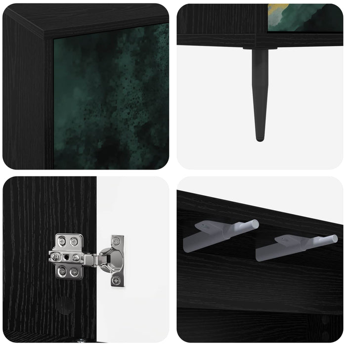 Bufet WIJHE Stejar Negru 102 x 33 x 76 cm Lemn prelucrat WALTI