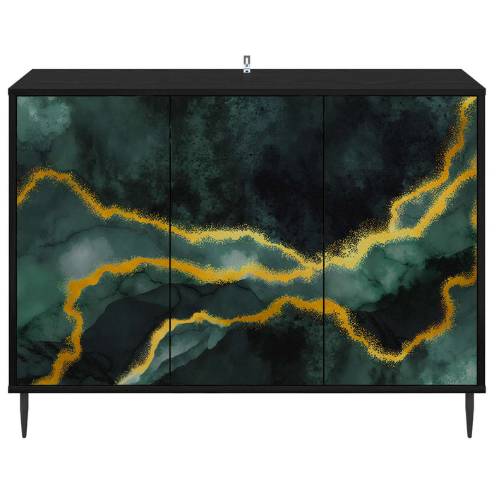 Bufet WIJHE Stejar Negru 102 x 33 x 76 cm Lemn prelucrat WALTI