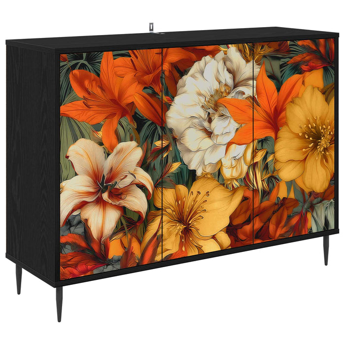Bufet GENNEP Stejar Negru 102 x 33 x 76 cm Lemn prelucrat WALTI