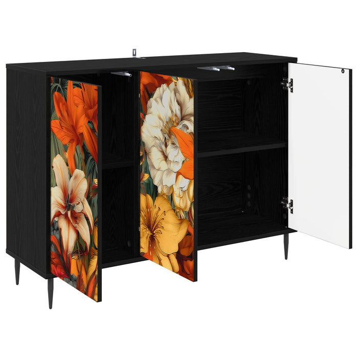 Bufet GENNEP Stejar Negru 102 x 33 x 76 cm Lemn prelucrat WALTI
