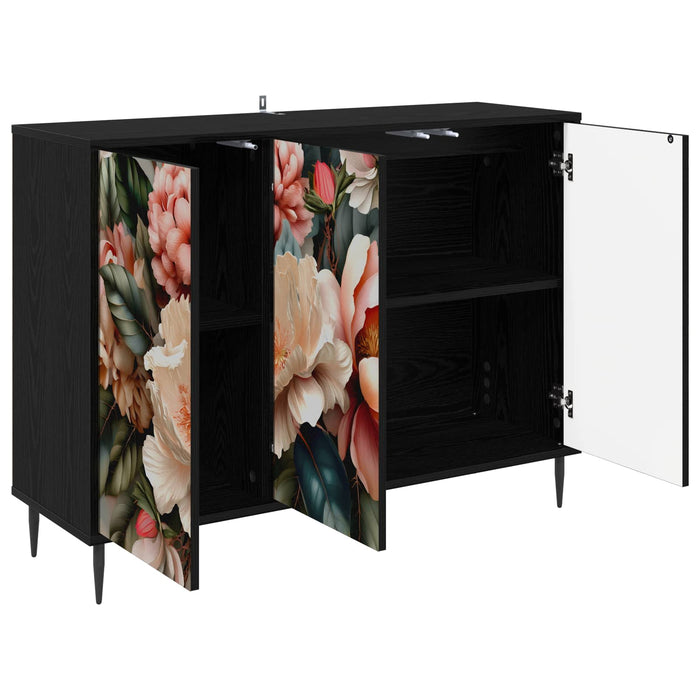 Bufet BORNE Stejar Negru 102 x 33 x 76 cm Lemn prelucrat WALTI