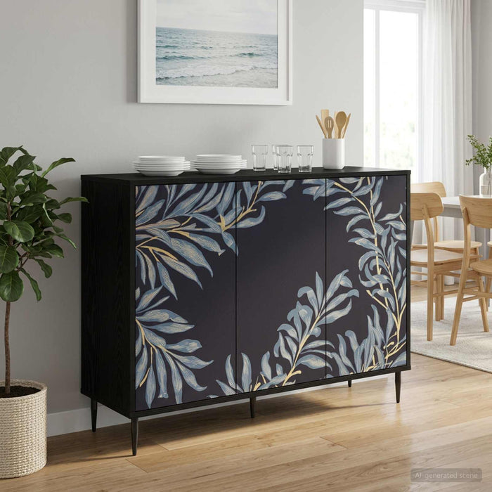 Bufet DOKKUM Stejar Negru 102 x 33 x 76 cm Lemn prelucrat WALTI
