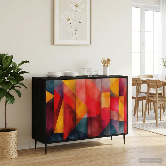 Bufet HEESCH Stejar Negru 102 x 33 x 76 cm Lemn prelucrat WALTI