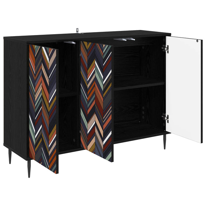 Bufet OMMEN Stejar Negru 102 x 33 x 76 cm Lemn prelucrat WALTI