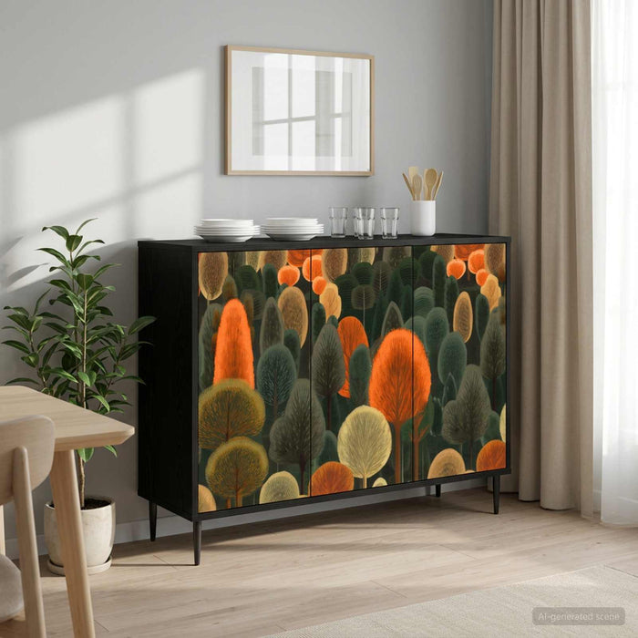Bufet ZAANDAM Stejar Negru 102 x 33 x 76 cm Lemn prelucrat WALTI
