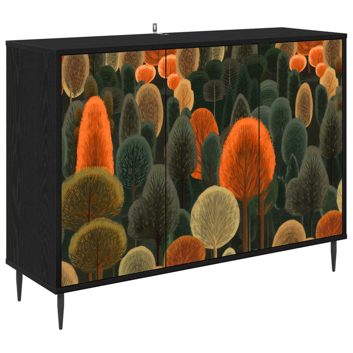 Bufet ZAANDAM Stejar Negru 102 x 33 x 76 cm Lemn prelucrat WALTI