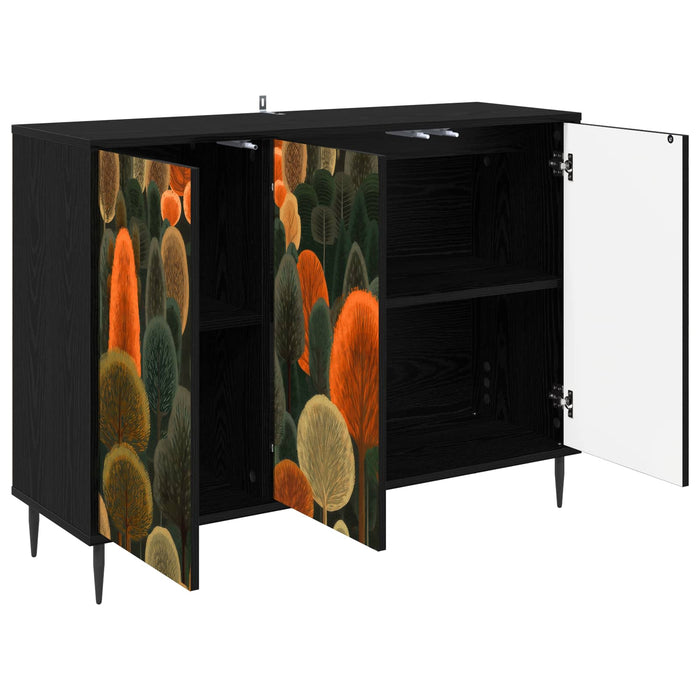 Bufet ZAANDAM Stejar Negru 102 x 33 x 76 cm Lemn prelucrat WALTI
