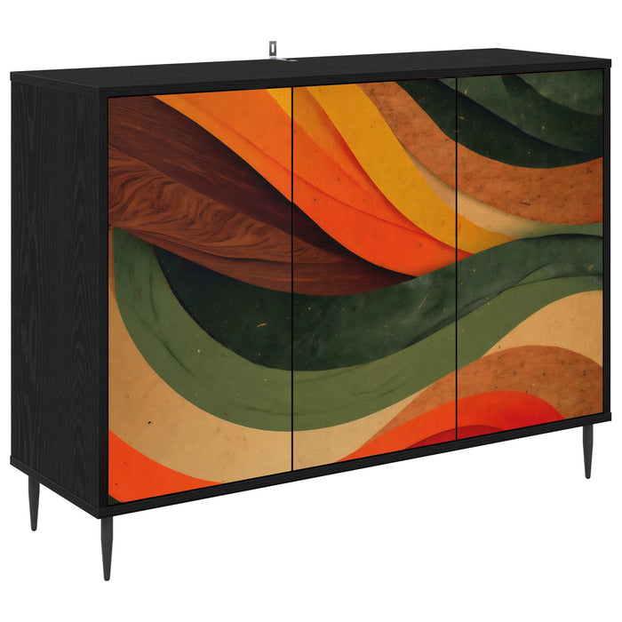 Bufet BONN Stejar Negru 102 x 33 x 76 cm Lemn prelucrat WALTI