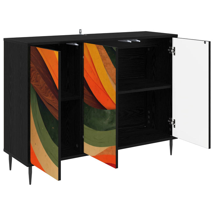 Bufet BONN Stejar Negru 102 x 33 x 76 cm Lemn prelucrat WALTI
