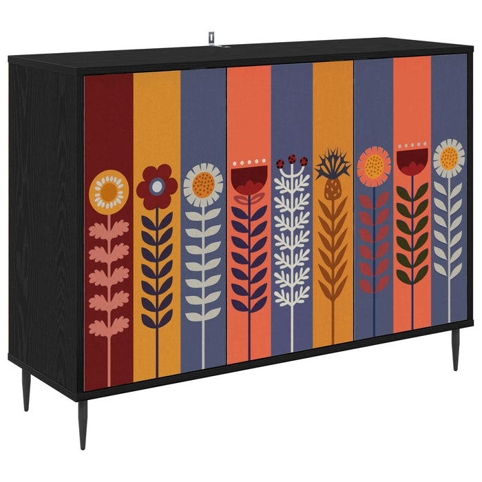 Bufet ESSEN Stejar Negru 102 x 33 x 76 cm Lemn prelucrat WALTI