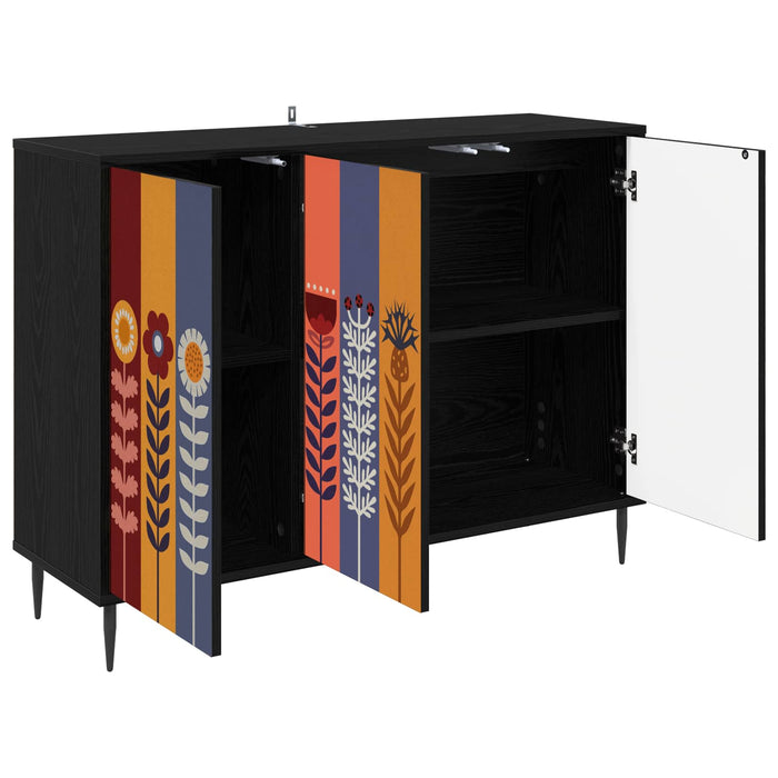 Bufet ESSEN Stejar Negru 102 x 33 x 76 cm Lemn prelucrat WALTI