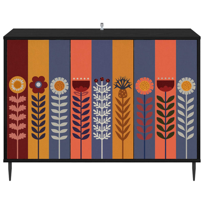 Bufet ESSEN Stejar Negru 102 x 33 x 76 cm Lemn prelucrat WALTI
