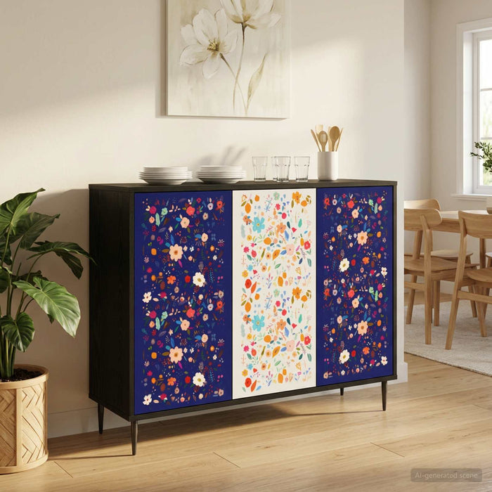 Bufet MAINZ Stejar Negru 102 x 33 x 76 cm Lemn prelucrat WALTI